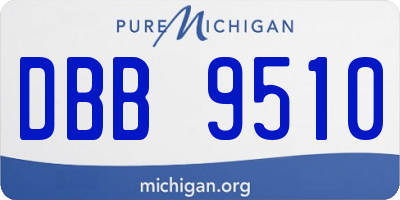 MI license plate DBB9510