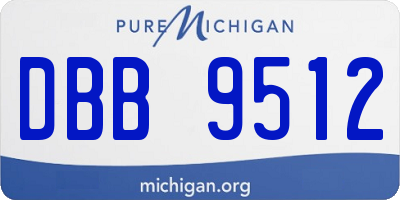 MI license plate DBB9512