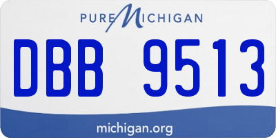 MI license plate DBB9513
