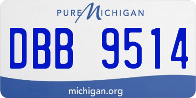 MI license plate DBB9514