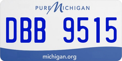 MI license plate DBB9515