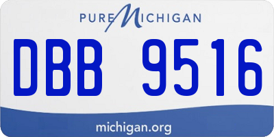 MI license plate DBB9516
