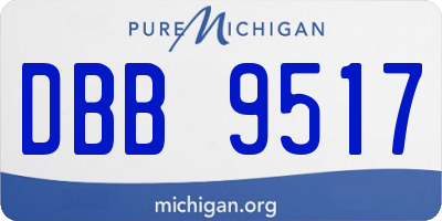 MI license plate DBB9517