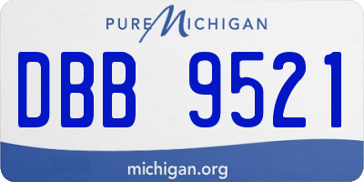 MI license plate DBB9521