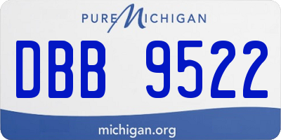 MI license plate DBB9522