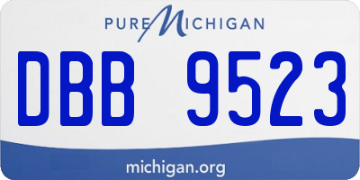 MI license plate DBB9523