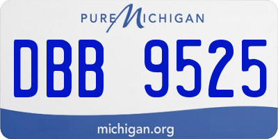 MI license plate DBB9525