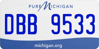 MI license plate DBB9533