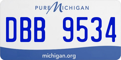 MI license plate DBB9534
