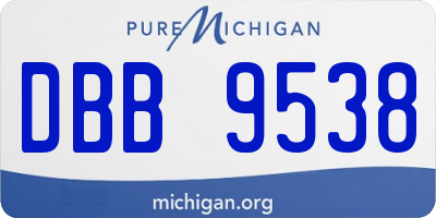 MI license plate DBB9538