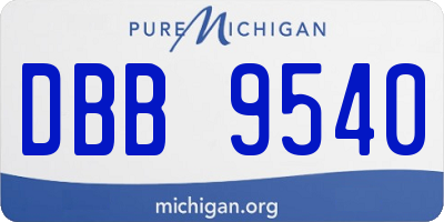 MI license plate DBB9540