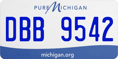 MI license plate DBB9542