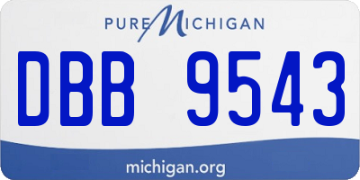 MI license plate DBB9543