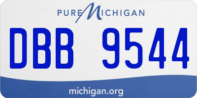 MI license plate DBB9544