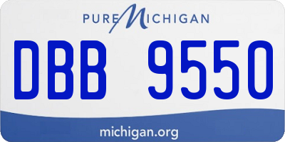 MI license plate DBB9550
