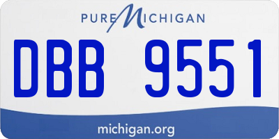 MI license plate DBB9551