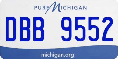 MI license plate DBB9552