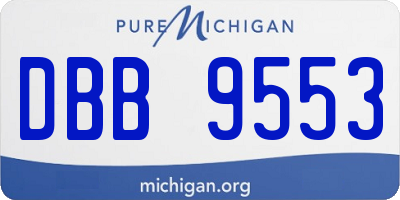 MI license plate DBB9553