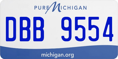 MI license plate DBB9554
