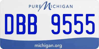 MI license plate DBB9555
