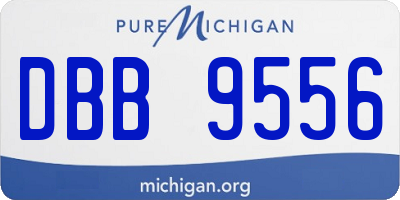 MI license plate DBB9556