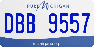 MI license plate DBB9557