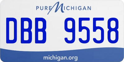MI license plate DBB9558