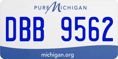 MI license plate DBB9562