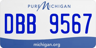 MI license plate DBB9567