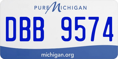 MI license plate DBB9574