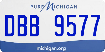 MI license plate DBB9577