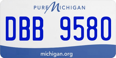 MI license plate DBB9580