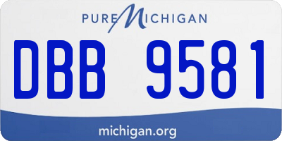 MI license plate DBB9581
