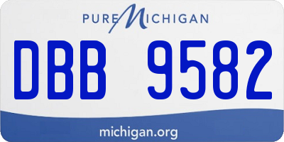 MI license plate DBB9582