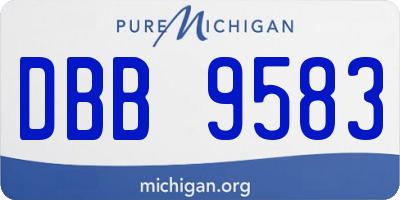 MI license plate DBB9583