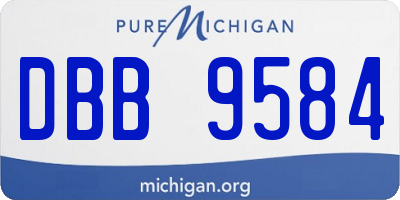 MI license plate DBB9584