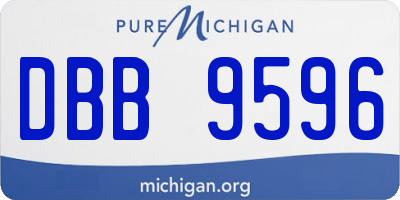 MI license plate DBB9596