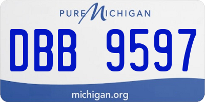 MI license plate DBB9597