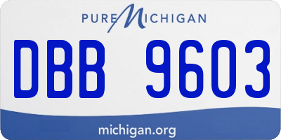MI license plate DBB9603