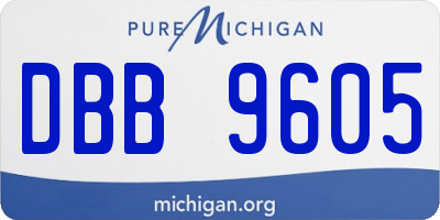 MI license plate DBB9605