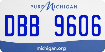 MI license plate DBB9606