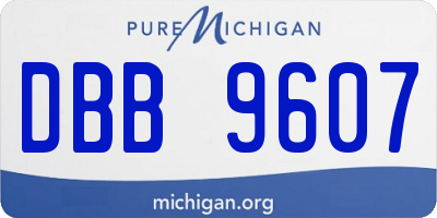 MI license plate DBB9607
