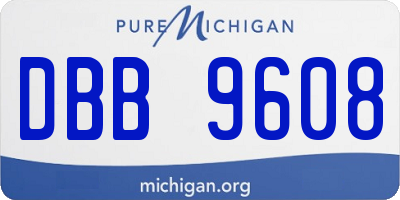 MI license plate DBB9608