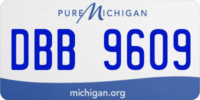 MI license plate DBB9609