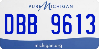 MI license plate DBB9613