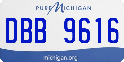 MI license plate DBB9616