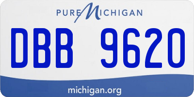 MI license plate DBB9620