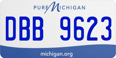MI license plate DBB9623