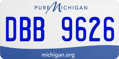 MI license plate DBB9626