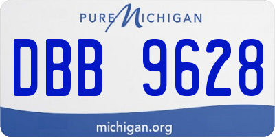 MI license plate DBB9628